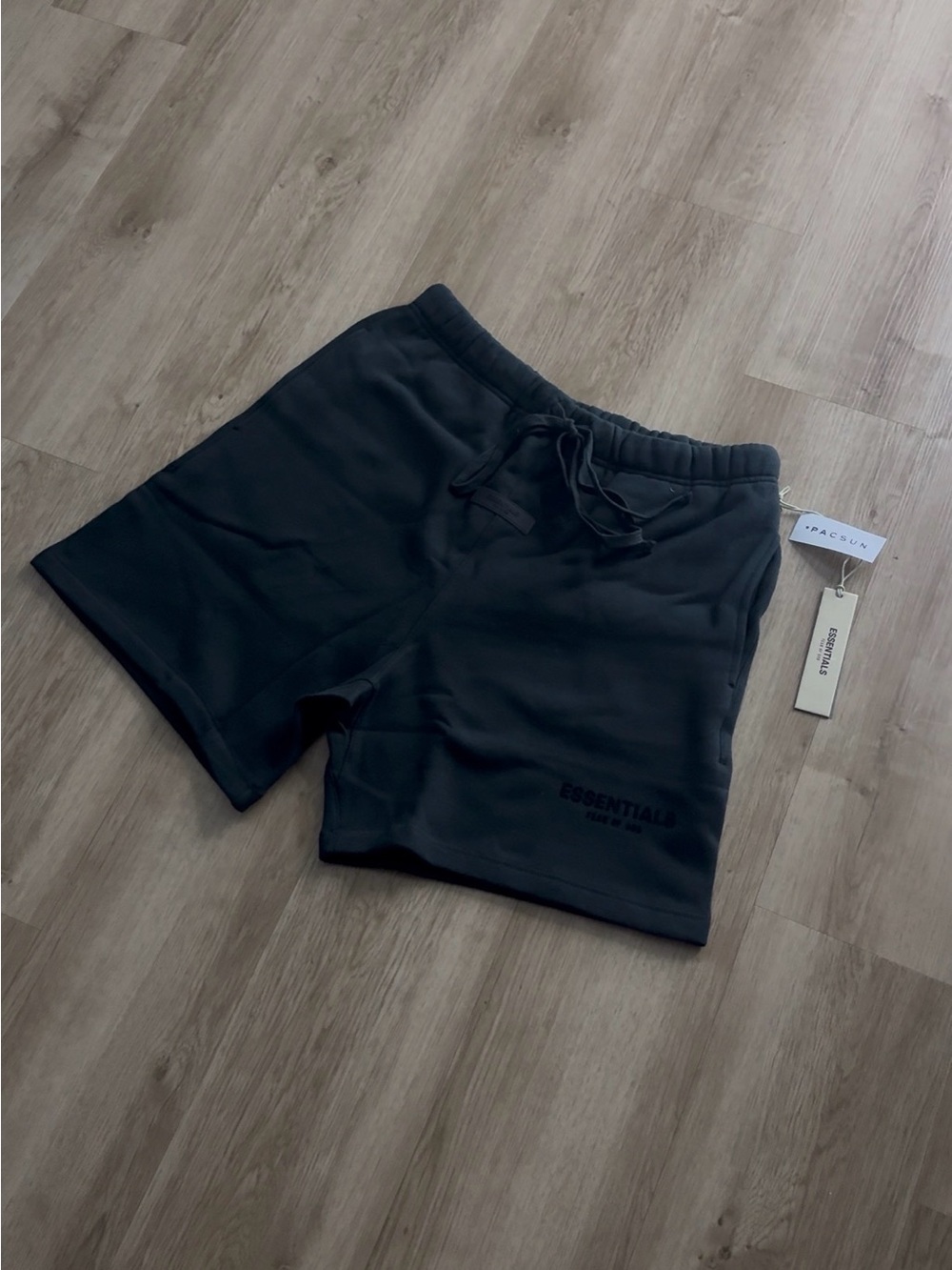 Essentials Men's Dark Black Drawstring Athletic Shorts